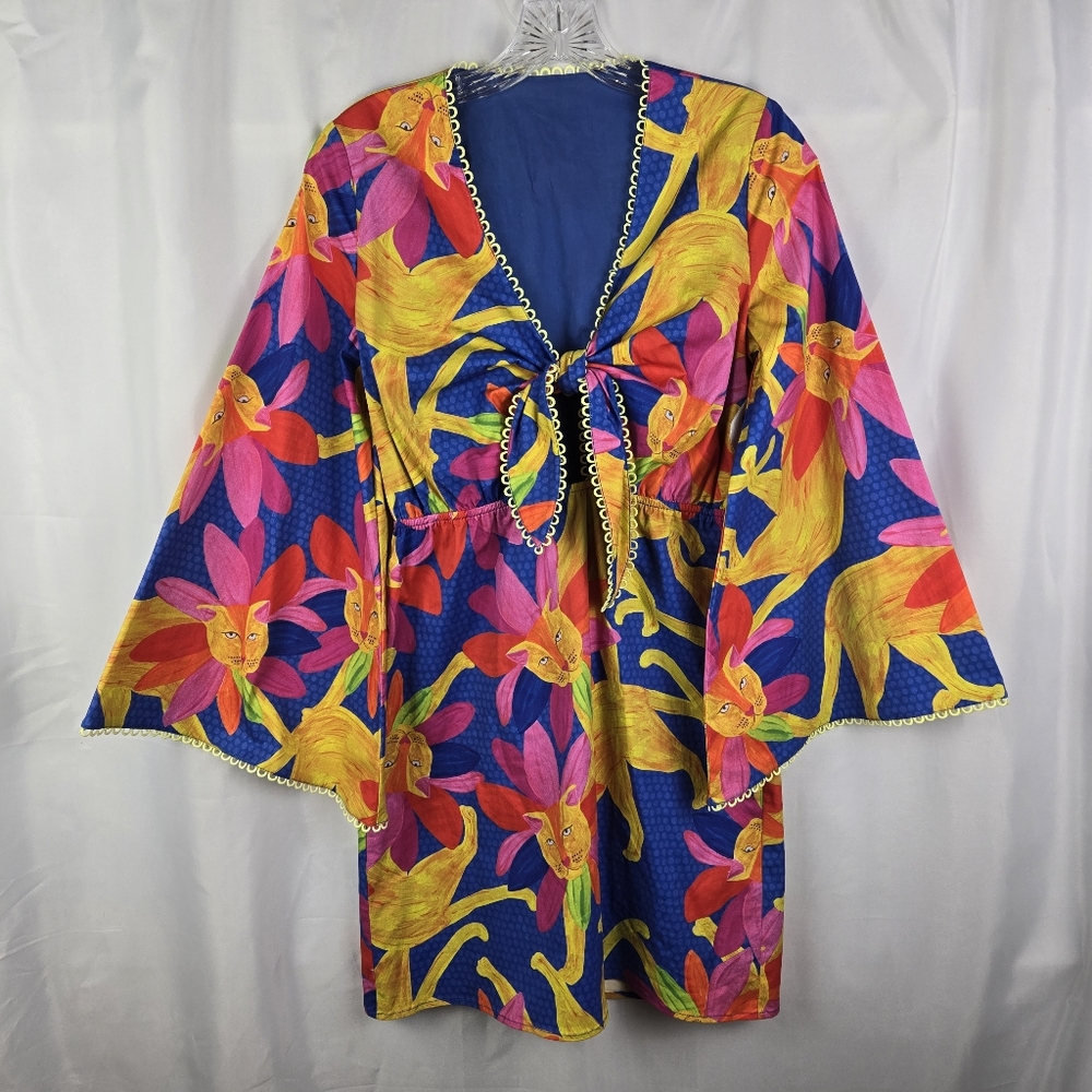 Victoria Dunn Nicolette Bay Watch Bold Bright Safari Jungle Mini Dress Size XS